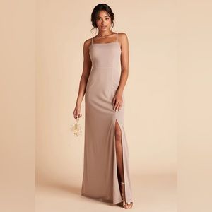 Birdy Grey Benny Dress in Crepe Taupe sz L - Bridesmaids Dress Neutral